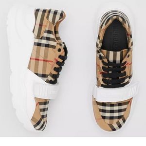 Vintage Check Cotton Sneakers